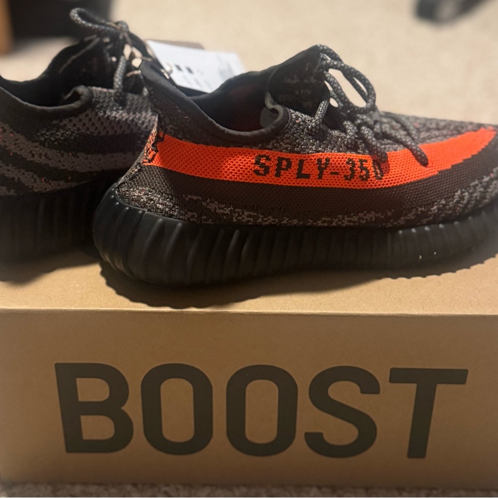 Adidas Yeezy Boost 350 V2 in Stegry and Solred